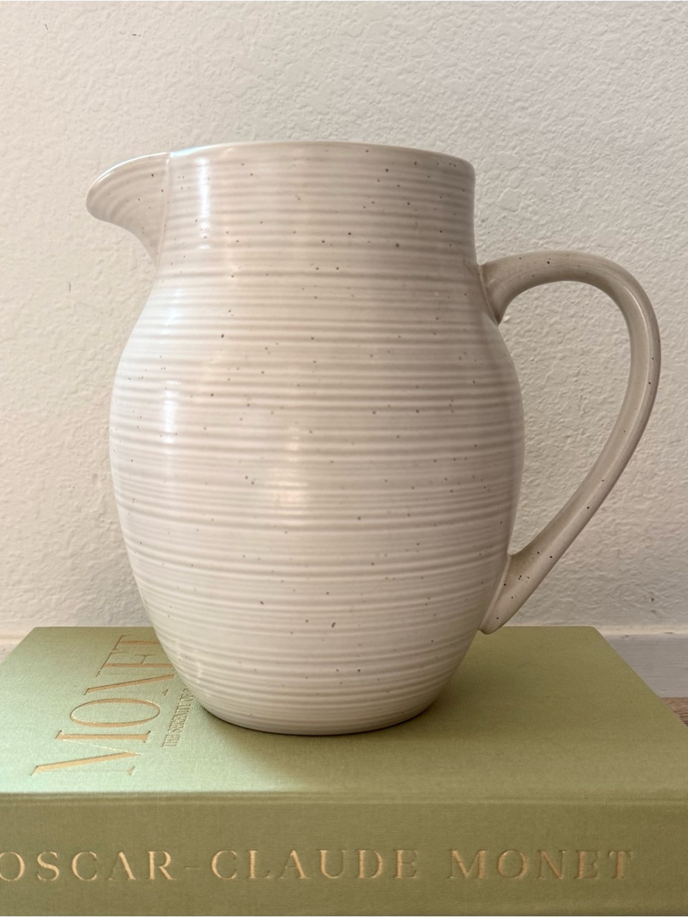 Threshold Studio McGee Cream Speckled Stonewear Pitcher